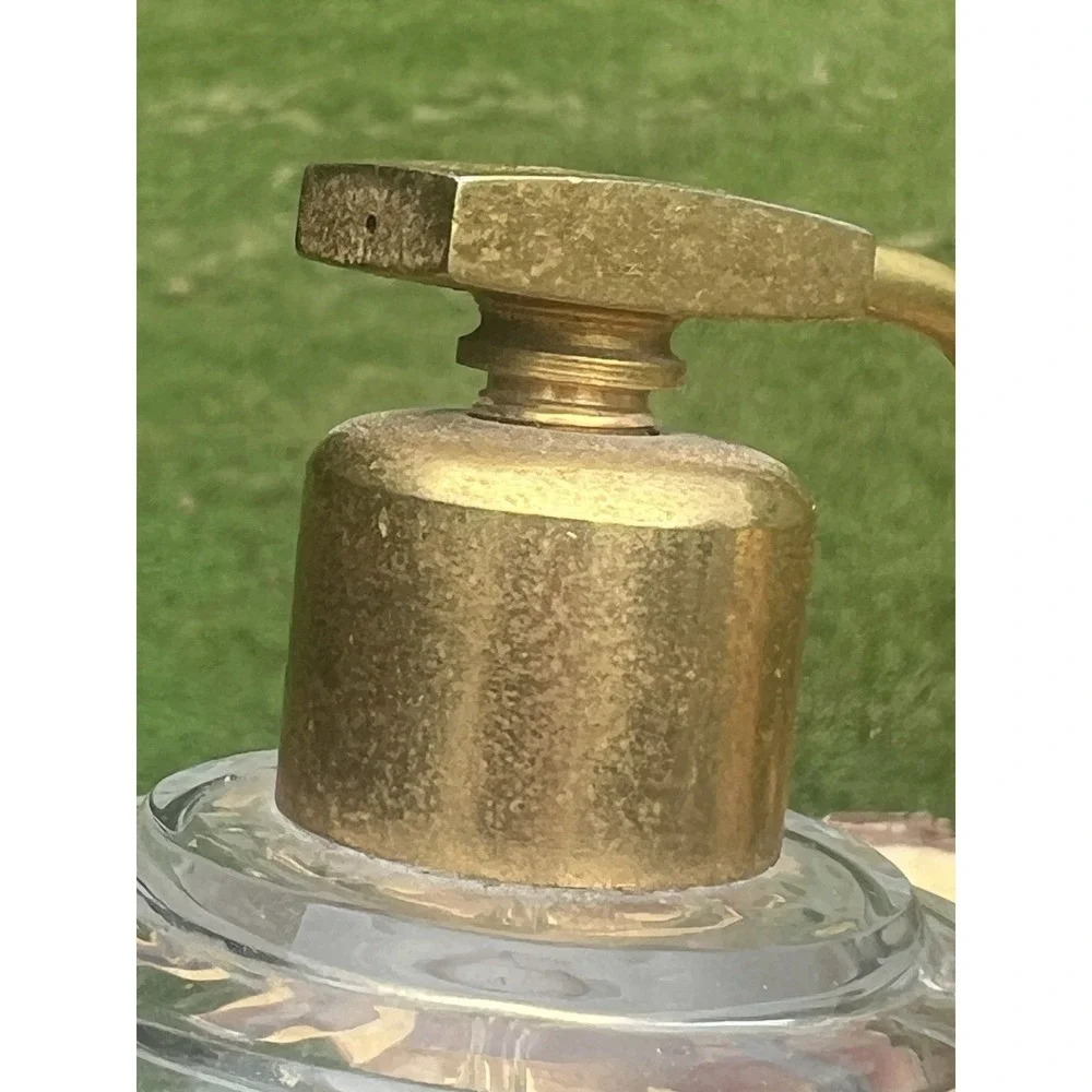 Vintage Baccarat France Crystal Perfume Atomizer Gold Mesh Bulb Signed